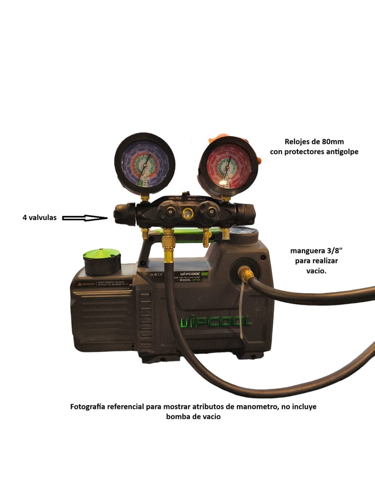 MANOMETRO PREMIUM 4 VAL ALUMINIUM R32-R410 R134 R22 ABLTEK