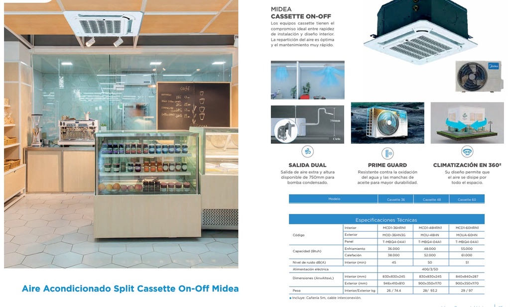 MIDEA CASSETTE 60.000BTU ON OFF