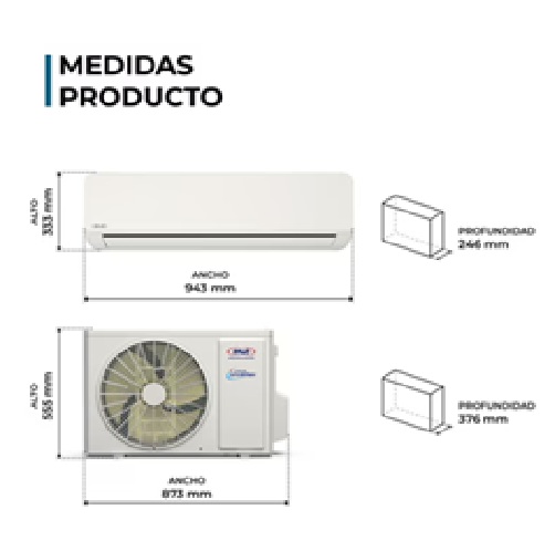 Aire Acondicionado Inverter AWNO Ecoflow split muro 24000 BTU R32