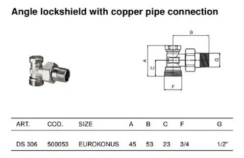 CODO C/REG.1/2" PARA EUROKONO - MACHO