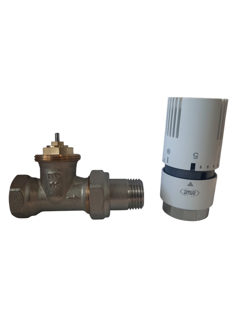 VALVULA TERMOSTATICA RECTA 1/2" para PEX EUROKONO