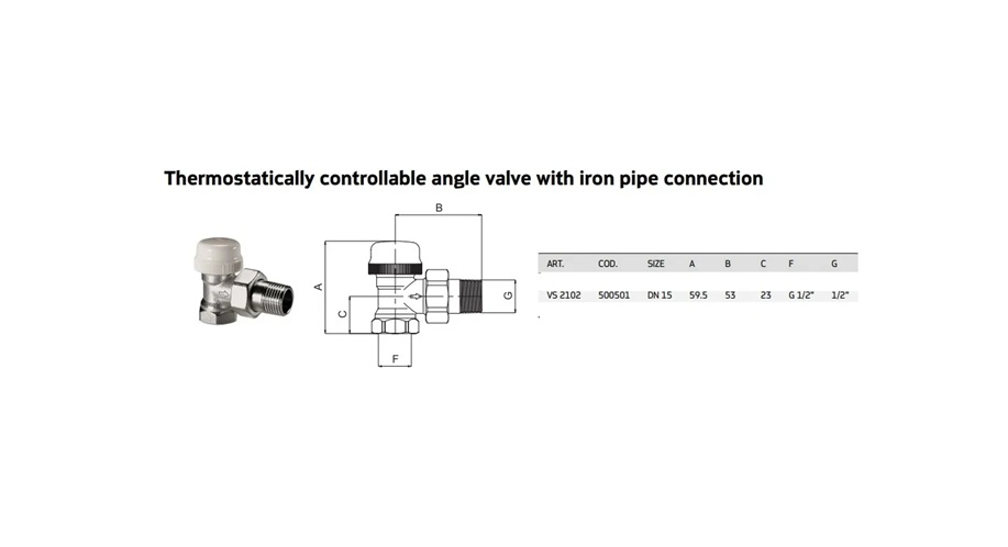 Valvula Termostática angular 1/2" FE hilo HI