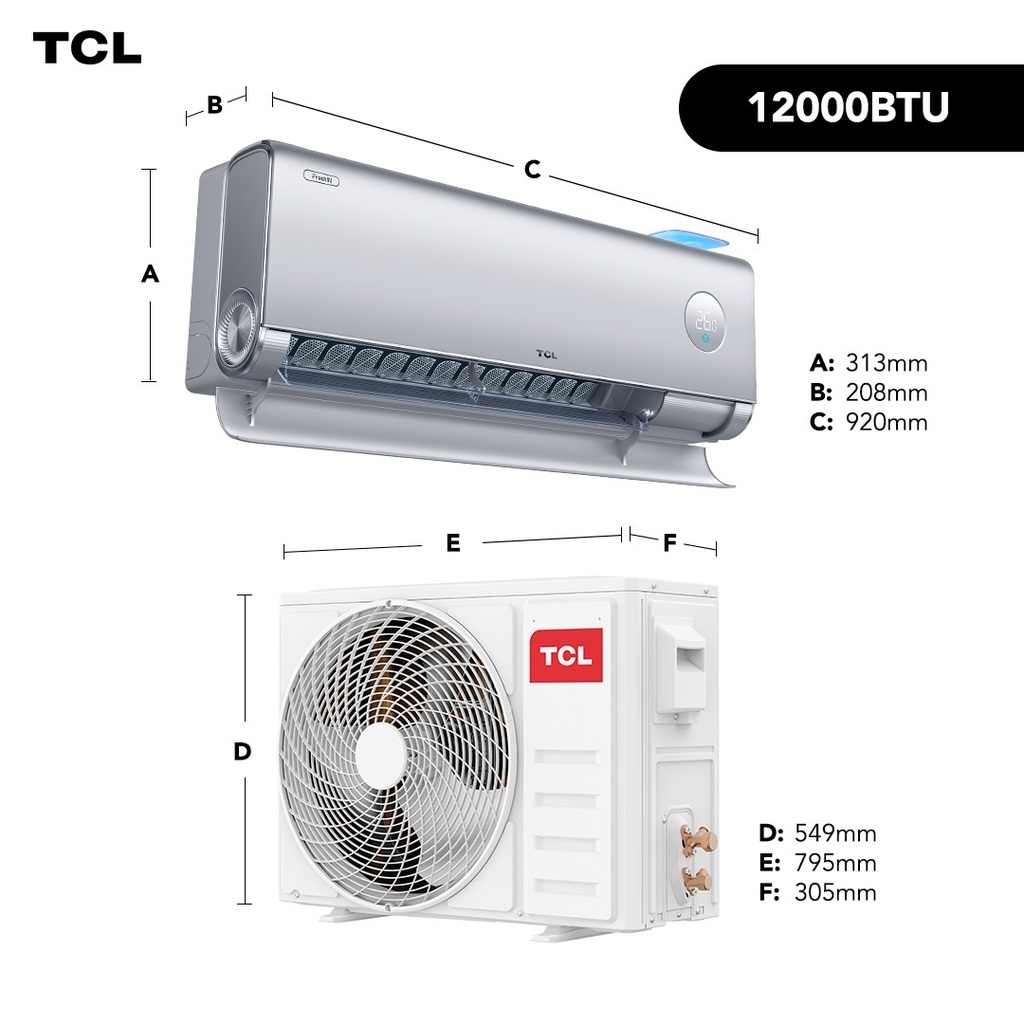 Aire Acondicionado Inverter TCL FreshIN split muro 12000 BTUT