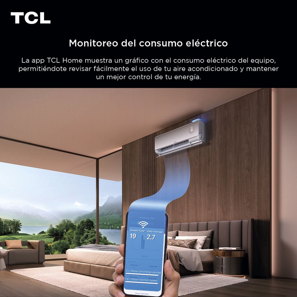Aire Acondicionado Inverter TCL FreshIN split muro 12000 BTUT
