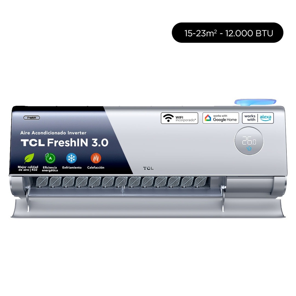 Aire Acondicionado Inverter TCL FreshIN split muro 12000 BTU