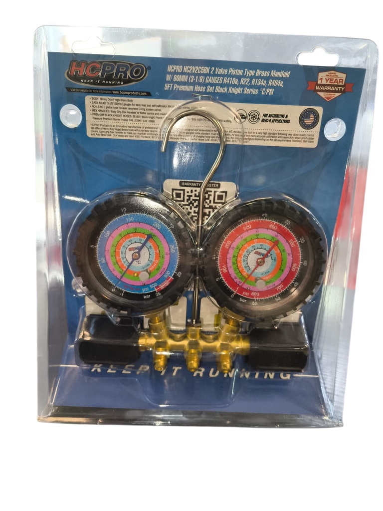 MANOMETRO HCPRO 80mm (Mangueras negras)