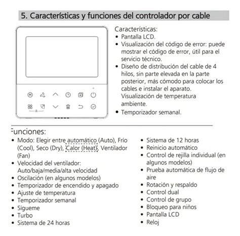 Termostato Controlador MIDEA KJR-120N (X6W)/B