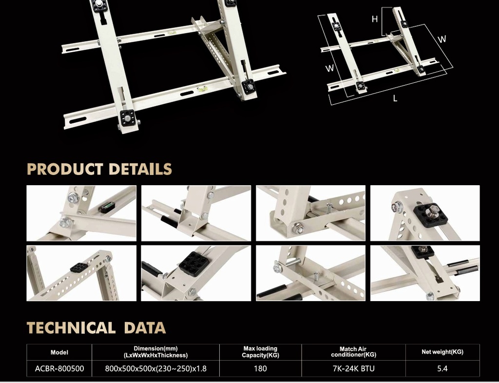 Base Soporte Techo 9-24 con gomas y nivel