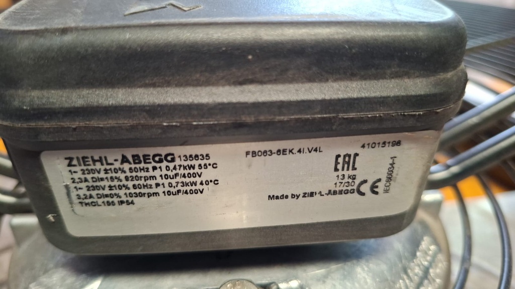 VENTILADOR INDUSTRIAL Fabricante ZIEHL-ABEGG 230V