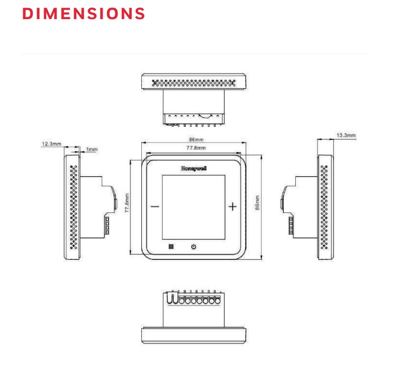 TERMOSTATO FANCOIL HONEYWELL TOUCH (2/4 PINES)