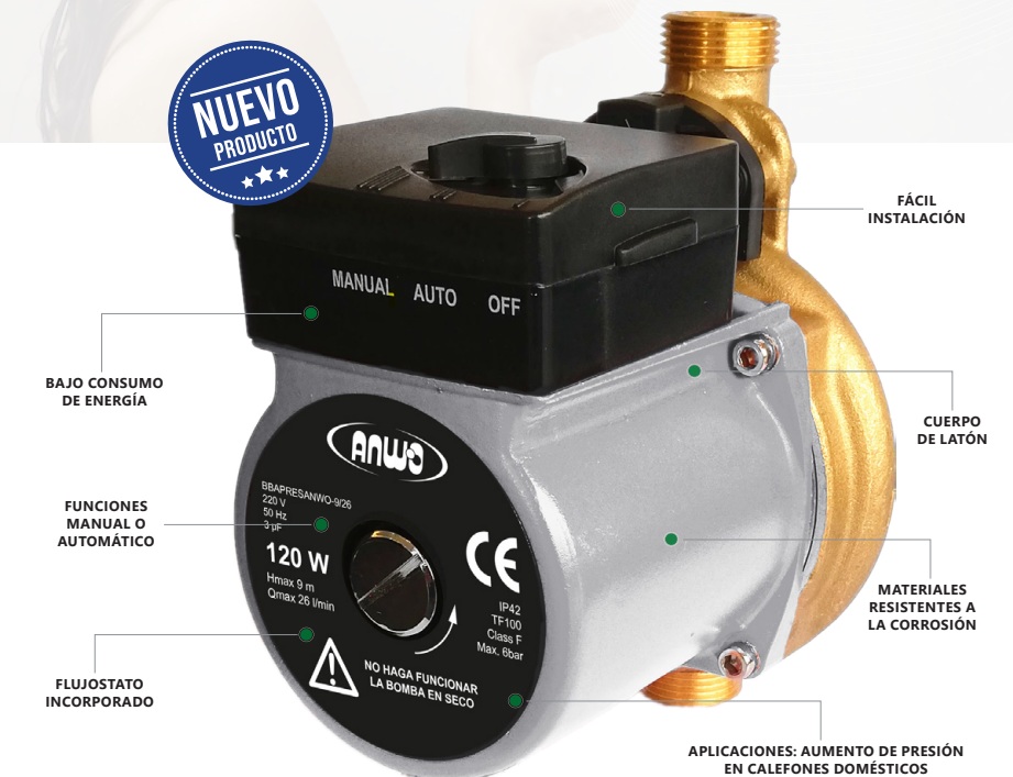BOMBA PRESURIZADORA CALEFON ANWO BBAPRESANWO-9/26