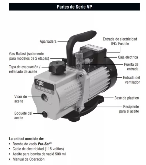 VP6D BOMBA DE VACIO 6CFM CPS