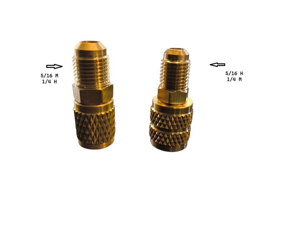 Adaptador  1/4" M (R22) x 5/16" H (R410) GENERICO