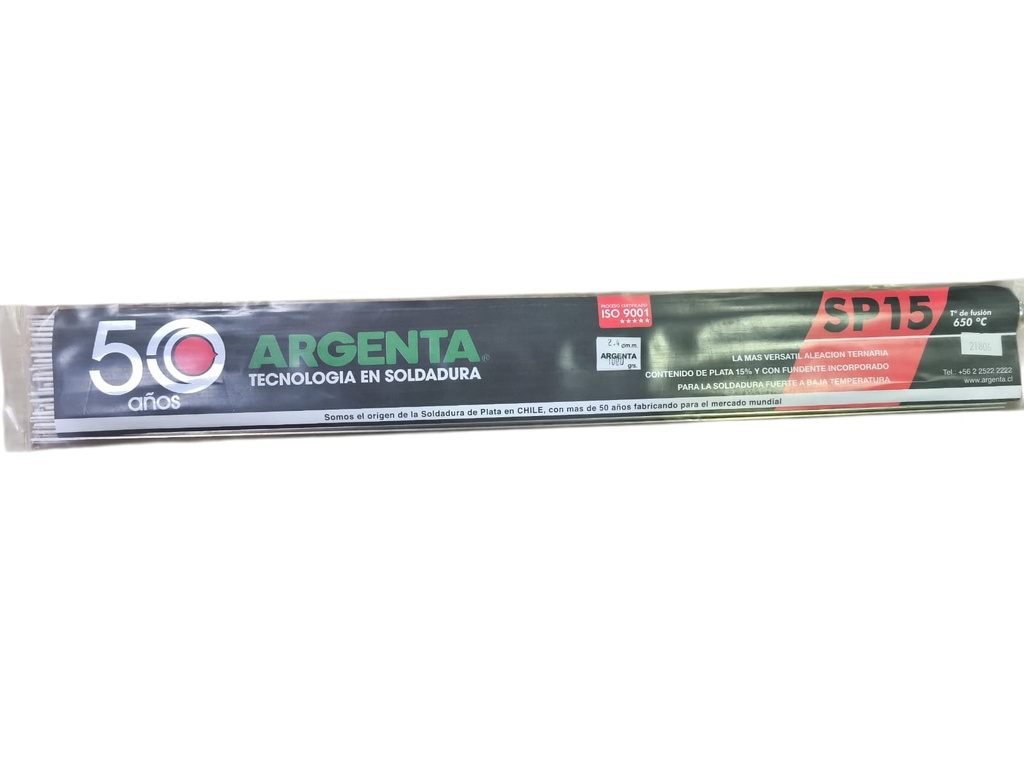 VARILLA SOLDADURA 15 % PLATA con FUNDENTE ARGENTA