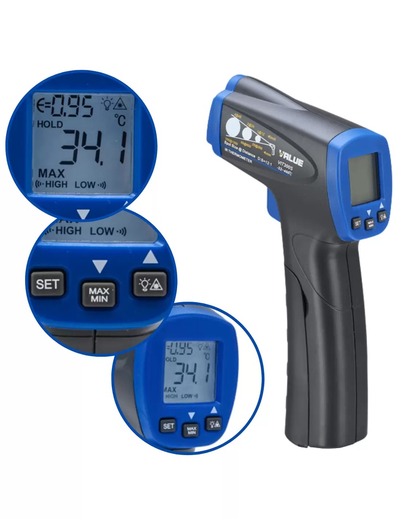 TERMOMETRO DIGITAL INFRAROJO VALUE VIT-300S