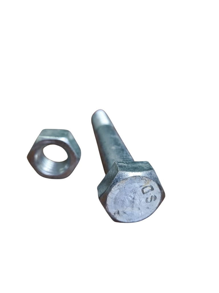 Perno Hexagonal con Tuerca Zincado 3/4" x 125mm de largo