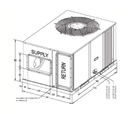 TRANE Rooftop, Heat Pump, descarga horizontal, R410, 15 Ton, 380/415V-3N-50Hz