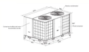 TRANE Rooftop, Heat Pump, descarga horizontal, R410, 20 Ton, 380/415V-3N-50Hz