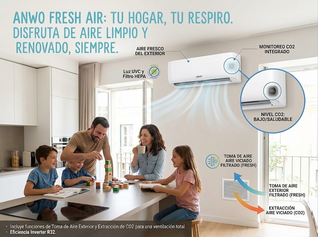 Aire Acondicionado Inverter Anwo FRESH AIR 12.000 BTU