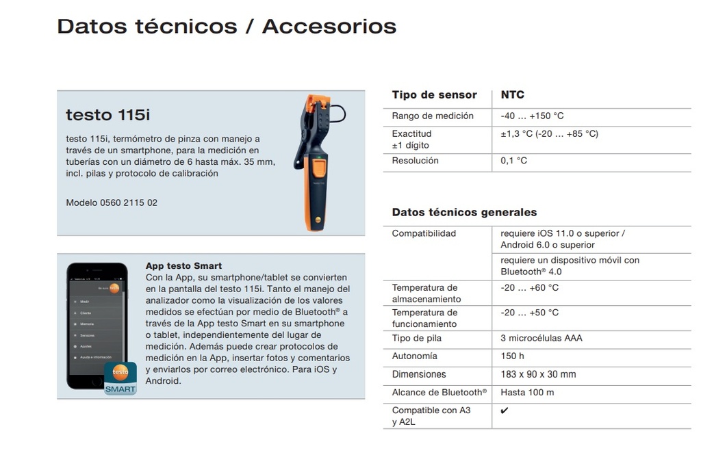 TESTO 115I PINZA AMPEROMETRICA - termómetro