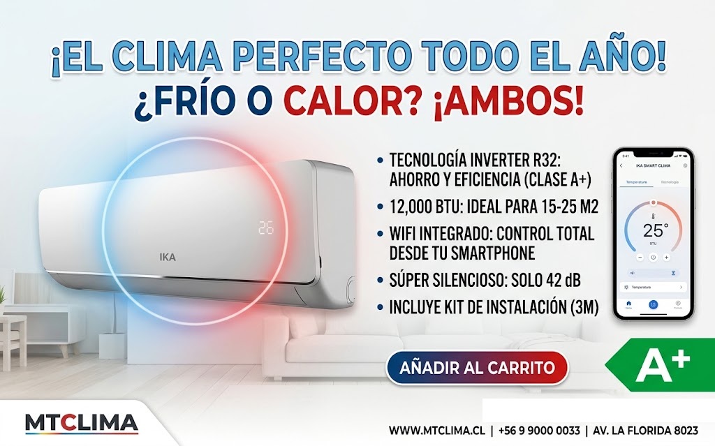 Aire Acondicionado Inverter IKA split muro 12000 BTU R32