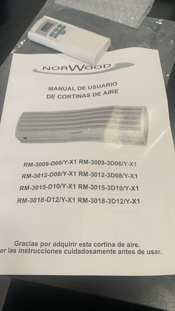 NORWOOD Cortina de Aire con Calefactor 90cm 380/3/50Hz