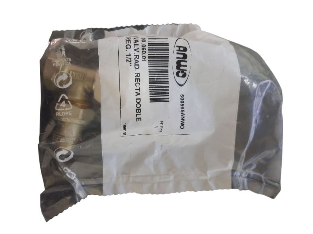 VALVULA RADIADOR ANG. DOB. REG. 1/2"