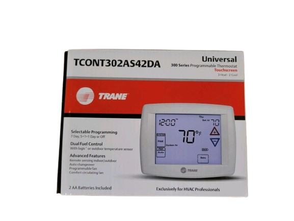 TCONT302AS42DA TERMOSTATO TRANE  PROGRAMABLE 7-DAY 4 HEAT/2 COOL TRANE COMFORT CONTROL TOUCH SCREEN