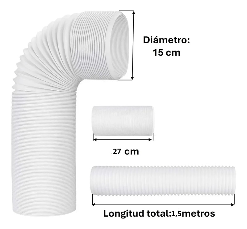 DUCTO PVC 150mm x 1,5mts para Aire Acondicionado Portatil