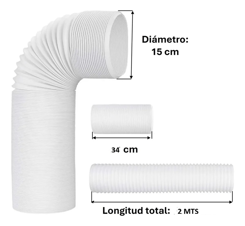 DUCTO PVC 150mm x 2mts para Aire Acondicionado Portatil