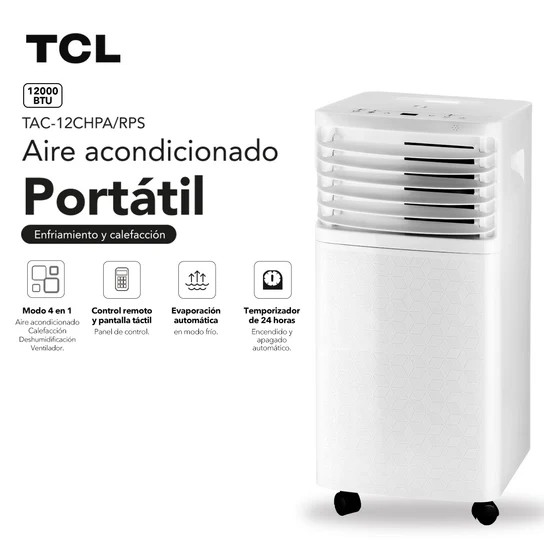 TCL-12 AIRE ACONDICIONADO PORTATIL 12000 BTU FRIO/CALOR