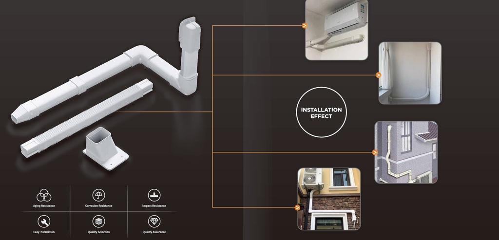 Terminal de Pared Pasada Cielo AC ABLTEK - Wall top inlet 200X86X70 mm