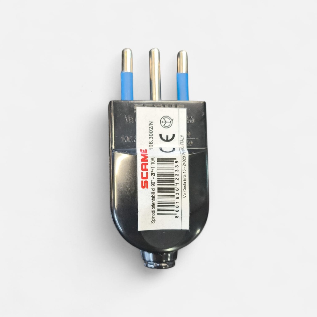 Enchufe Volante Macho Convert 2P+T 10 Amp NEGRO [SCAME 1063000]