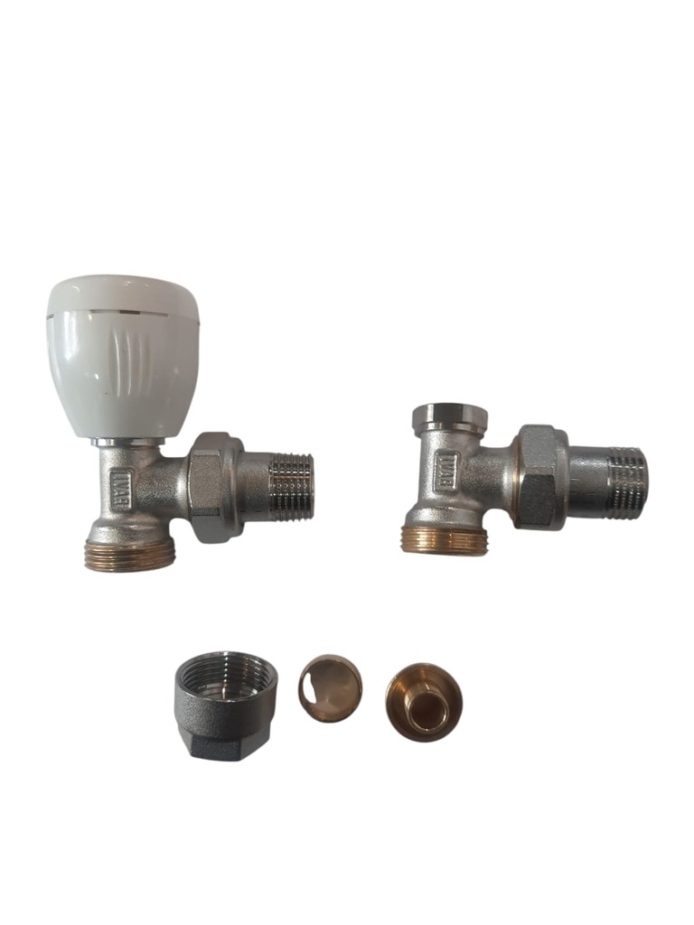 ACCESORIO RADIADOR - KIT VALVULA ANG.1/2''+CODO PARA PEX16