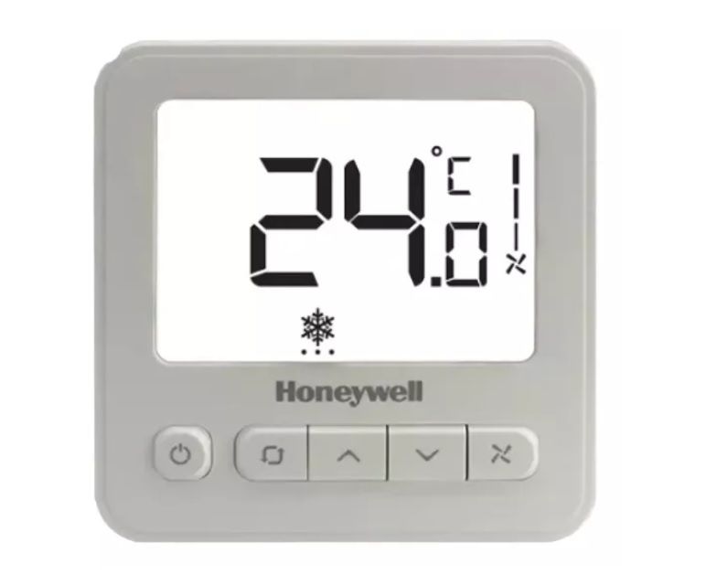 KIT TERMOSTATO DIGITAL CONFIGURABLE 2/4 pines HONEYWELL PARA FAN COIL. INCLUYE PLACA MURO