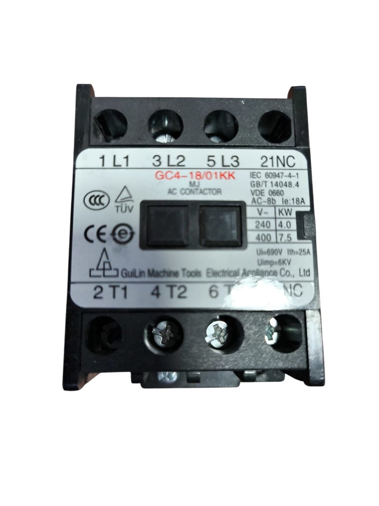 Contactor de CA trifásico modelo GC4-18/01KK bovina 220v