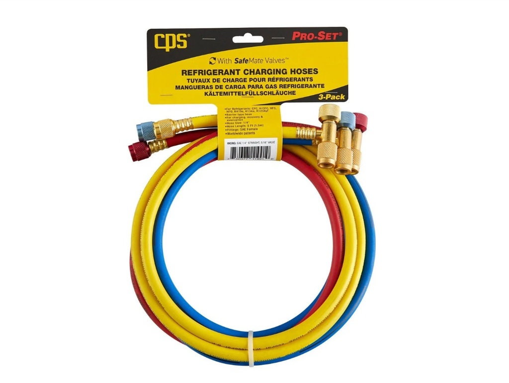 JUEGO DE MANGUERAS 5 RYB CPS 5/16" x 1/4" con Valvula SafeMate™