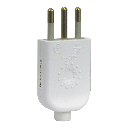 Enchufe Macho Blanco 2P+T 10 Amp 250v bco