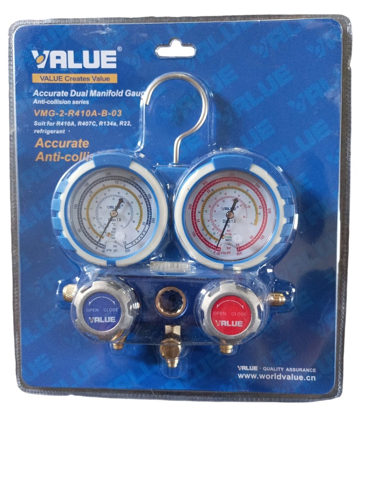 MANOMETRO 68MM (DISPLAY) *CON* MANGUERA R410 VALUE