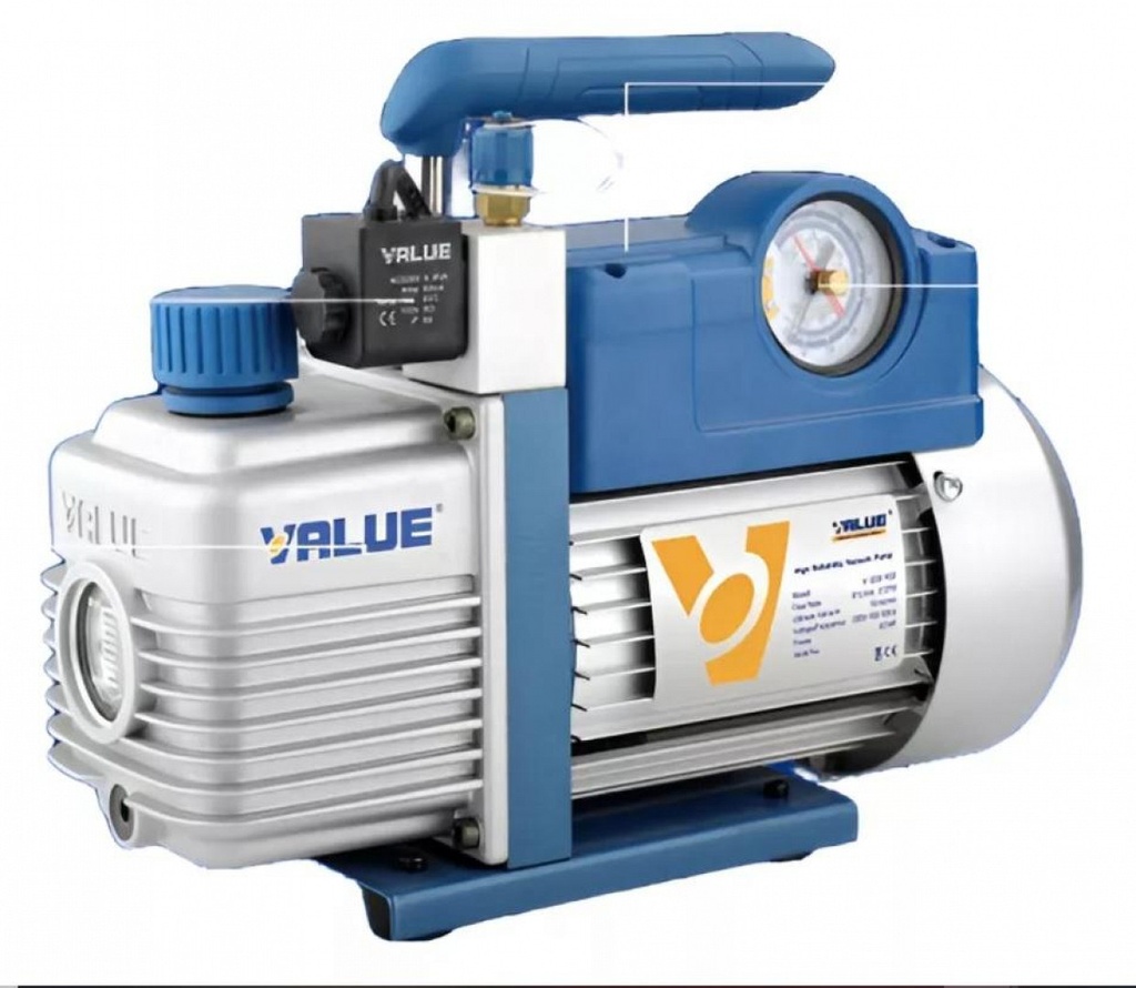 Bomba de Vacio 2.5 CFM  1 Etapa. R32 VALUE V-I125-R32