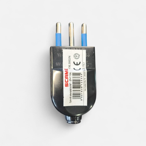 [SCAME 1063000] Enchufe  Macho Volante Convert 2P+T 10 Amp NEGRO