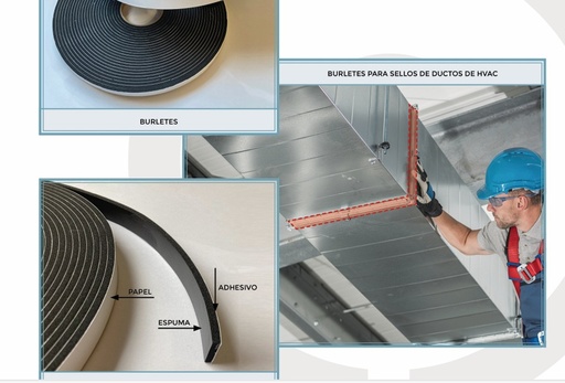 [BS4819E] Burlete PVC 176 KG/m3 4.8mm X 19mm X 15.3mts