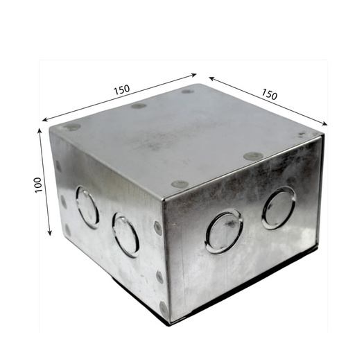 Caja Pre-Galvanizada pre-Picada 150 x 150 x 100 mm TAPA Y EMPQ