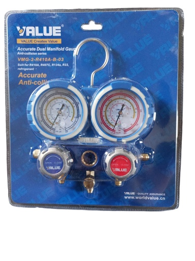[VMG-2-R410A-B-02] MANOMETRO 68MM (DISPLAY) *CON* MANGUERA R410 VALUE